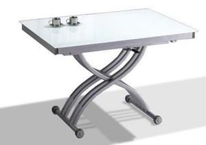 WHITE LABEL - table basse form relevable extensible, plateau en  - Tavolino Alzabile