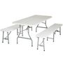 Tavolo da pic-nic-WHITE LABEL-Ensemble table + 2 bancs pliant salon jardin camping pique-nique