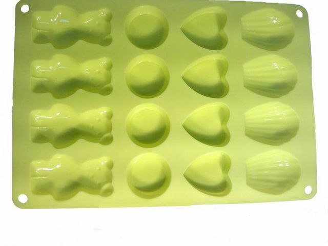 WHITE LABEL - Stampo per dolci-WHITE LABEL-Moule 16 biscuits en silicone