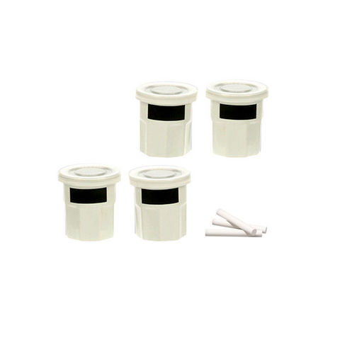 WHITE LABEL - Vasetto per spezie-WHITE LABEL-4 pots à épices en grès avec étiquette en ardoise