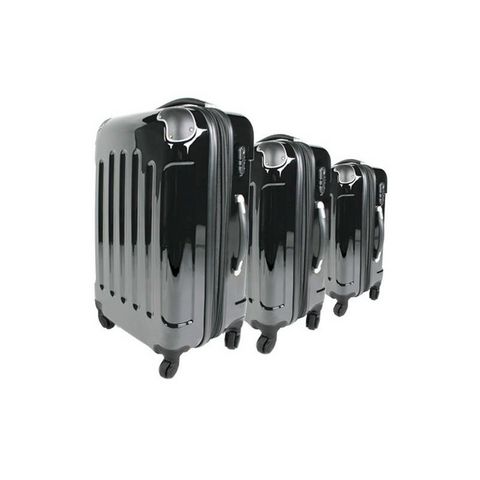WHITE LABEL - Trolley / Valigia con ruote-WHITE LABEL-Lot de 3 valises bagage noir
