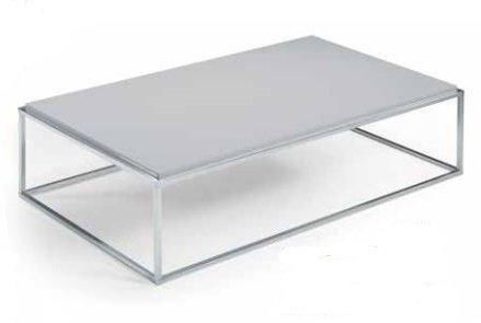 WHITE LABEL - Tavolino rettangolare-WHITE LABEL-Table basse MIMI rectangle gris