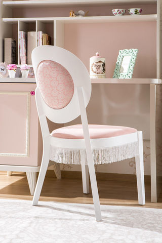 WHITE LABEL - Sedia ufficio-WHITE LABEL-Chaise de bureau fille coloris rose clair