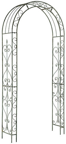 GARDMAN - Arco per rampicanti-GARDMAN-Arche en fer gris blanchi Rosalie